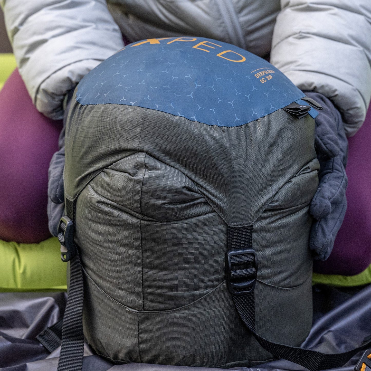 EXPED Deepsleep 0c sleeping bag stuffsack lifestyle