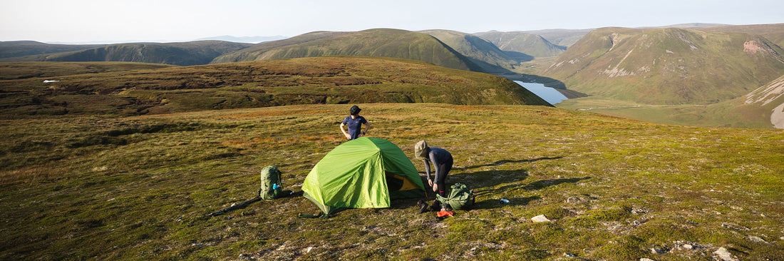 camping in the cairngorms with EXPED tent